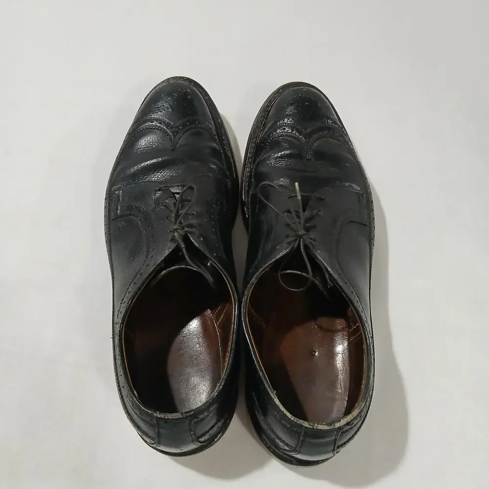 Allen Edmonds Longwing Blucher Men’s 10.5B Black Leather Dress Shoes Vintage
